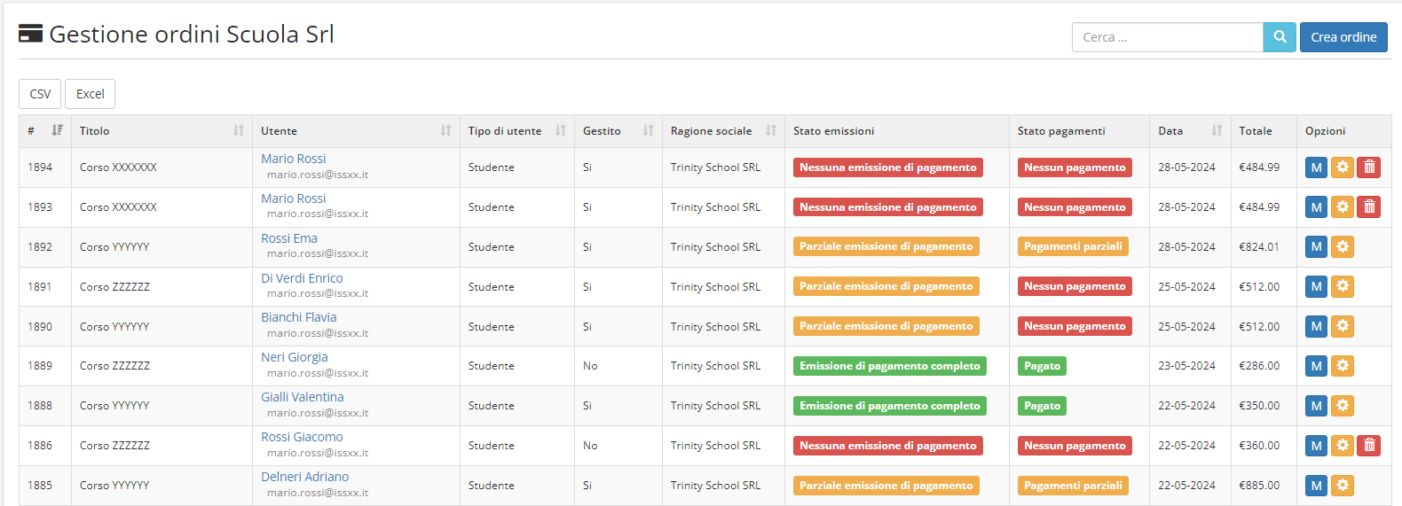 Gestionale scuole personalizzato - gestione rette e iscrizioni